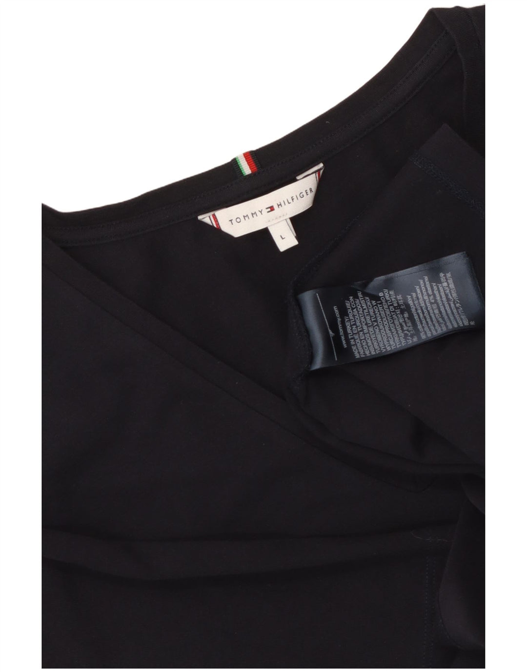 TOMMY HILFIGER T-Shirt Femme Top UK 14 Large Bleu Marine Coton