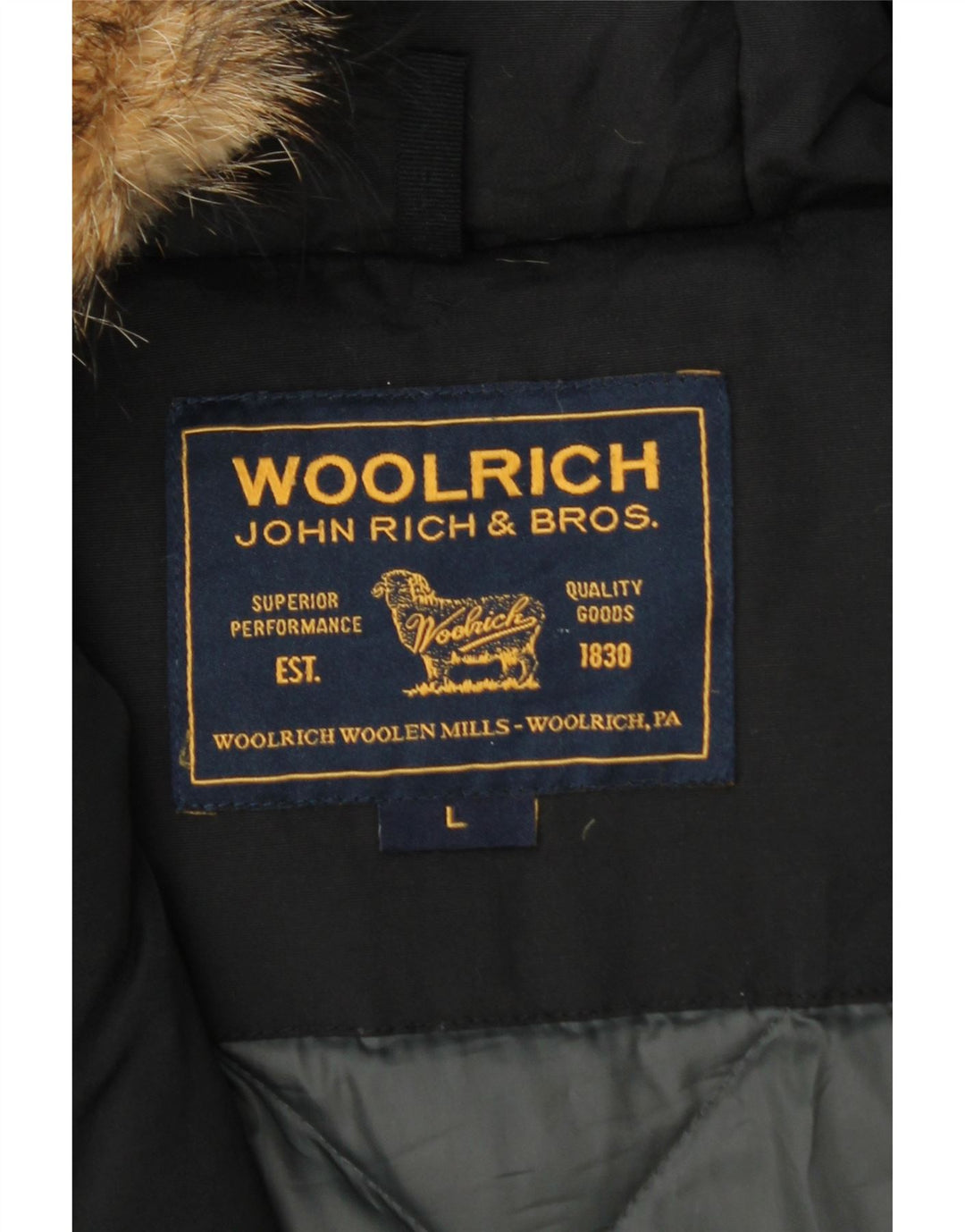 Woolrich Veste matelassée à capuche pour femme UK 40 Large Noir