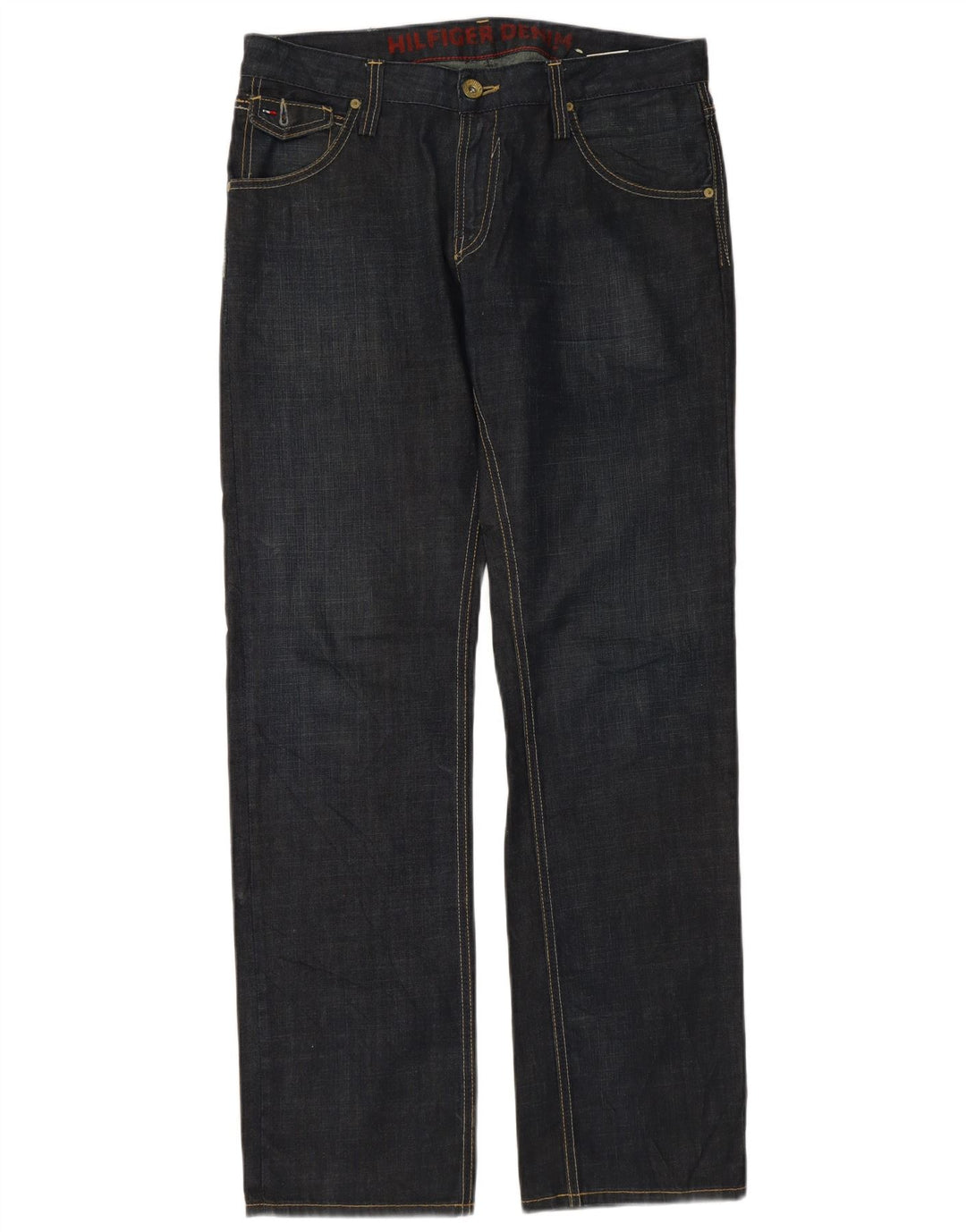 TOMMY HILFIGER Jean Droit Homme W32 L34 Bleu Marine Coton