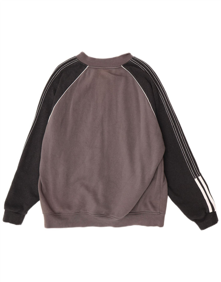 Adidas Veste de survêtement pour homme en coton color block Gris Taille L