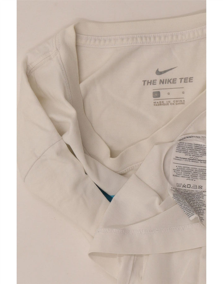 Nike T-shirt graphique pour homme en coton blanc Taille L