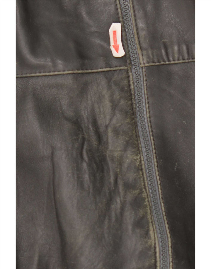 veste en cuir homme vintage UK 40 Grand Gris