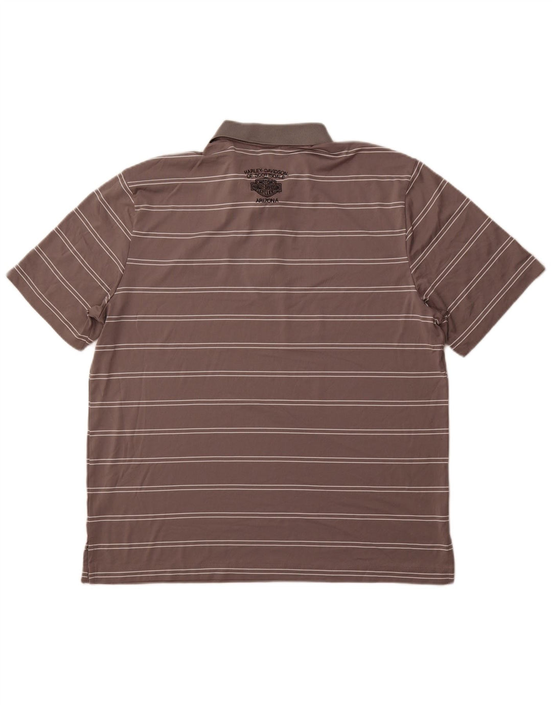 HARLEY DAVIDSON Polo Homme XL Gris Rayé Polyester