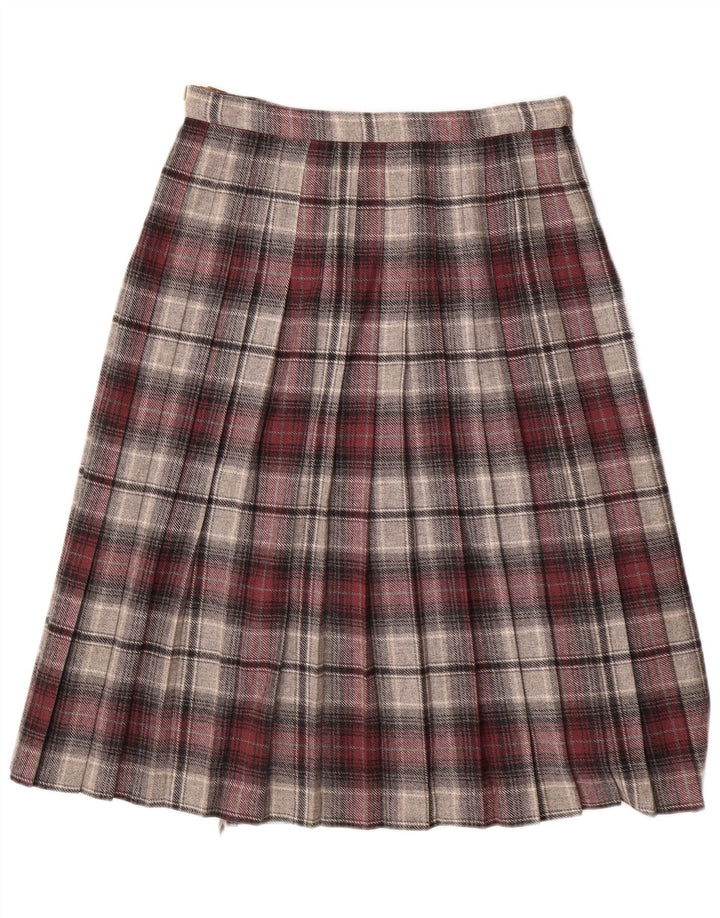 Deerstalker Jupe portefeuille plissée pour femme W28 en laine à carreaux rouge moyen