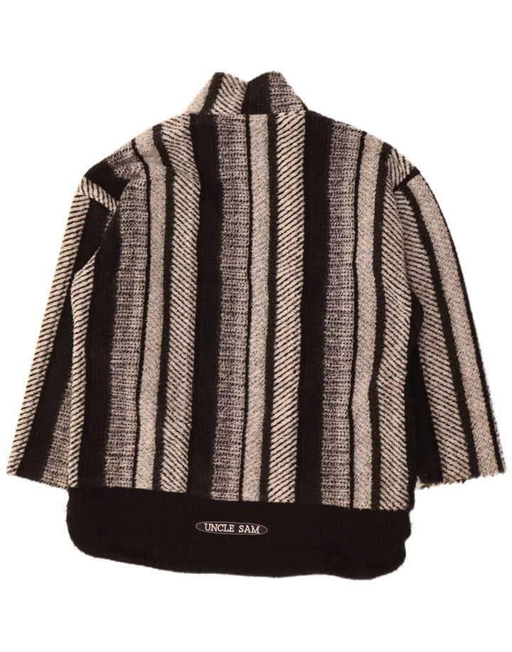 Oncle Sam Pull à col zippé pour homme XL en polyester rayé noir