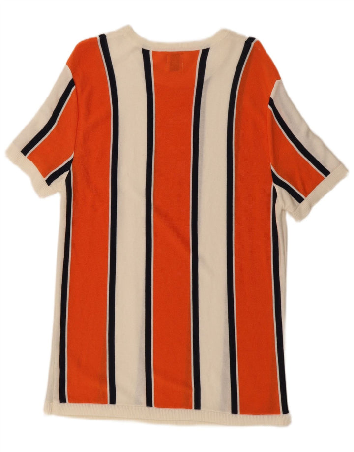 Zara Femme Robe Basique UK 18 XL Viscose Rayée Blanche