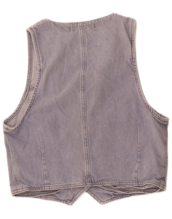 Zara Womens Denim Gilet UK 14 Grand Bleu Coton