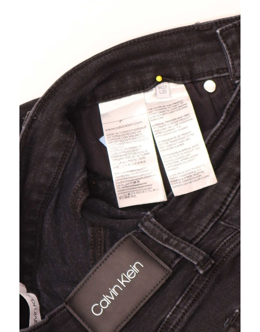 Calvin Klein Jean Slim Femme W27 L28 Coton Noir