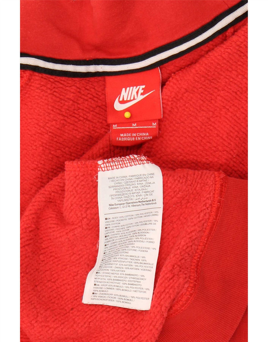 Nike Pull à capuche pour femme UK 14 Coton rouge moyen