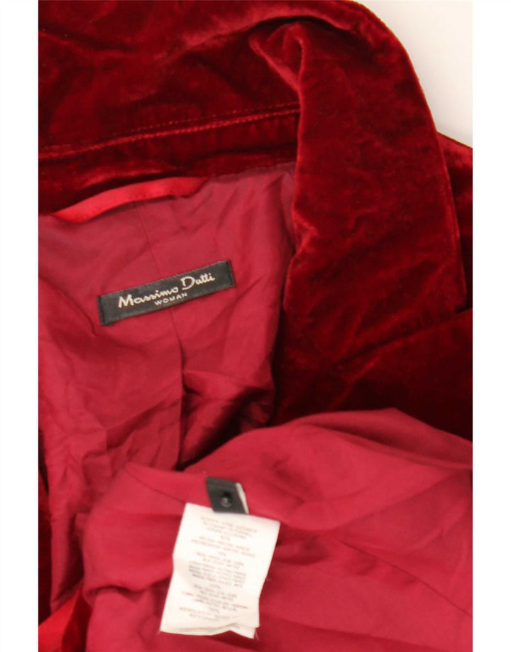 Massimo Dutti Veste blazer en velours à 1 bouton pour femme EU 44 XL Viscose rouge