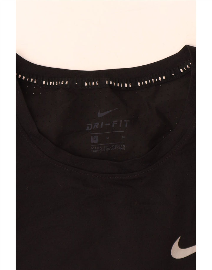 NIKE Hommes Dri Fit Graphic T-Shirt Top Noir Moyen Polyester