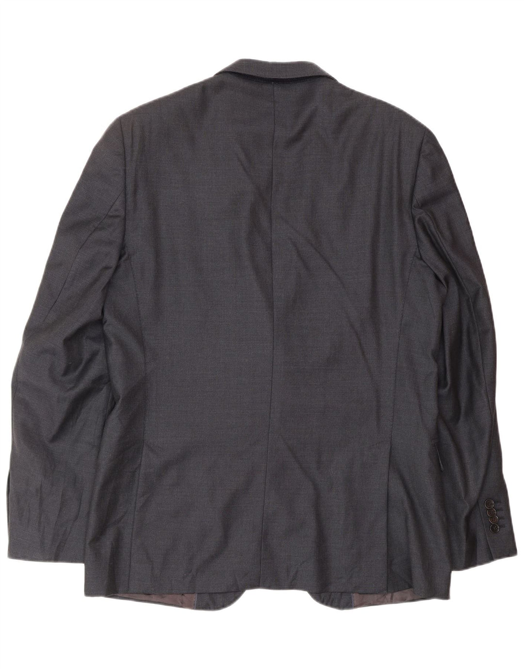 MASSIMO DUTTI Veste Blazer 2 Boutons Homme EU 52 Grande Laine Bleu Marine