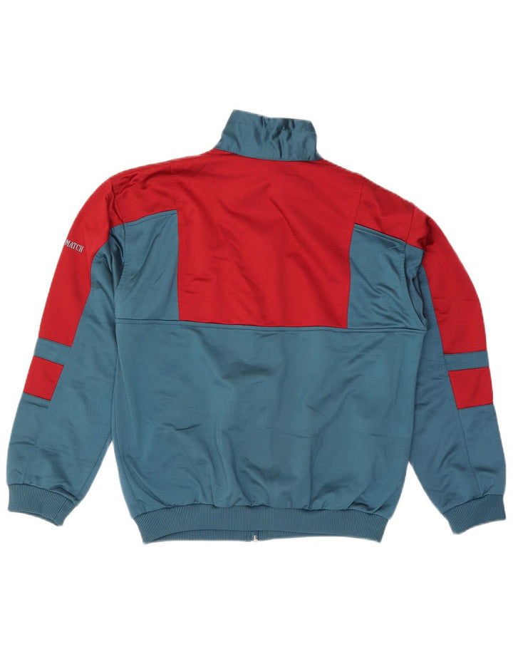 vintage Mens Survêtement Top Veste Bleu Moyen Colourblock Polyester