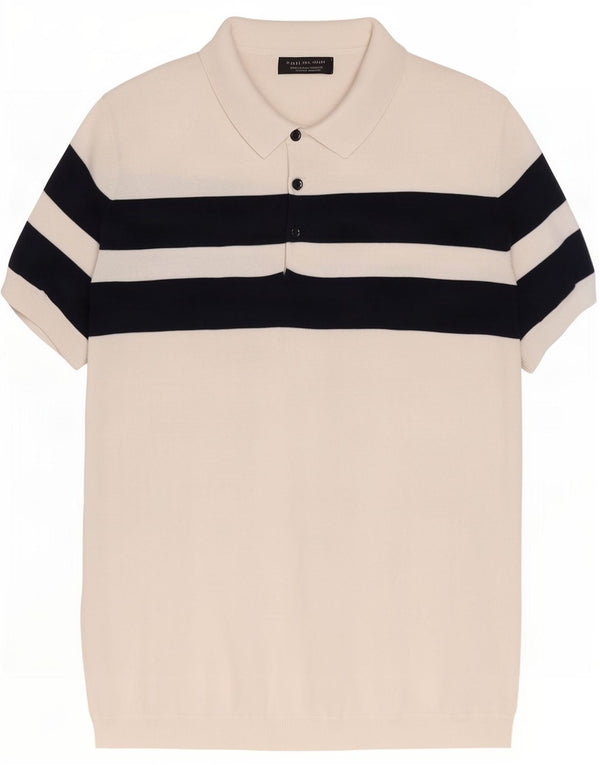 Zara Pull à manches courtes et col polo pour homme, grand color block blanc