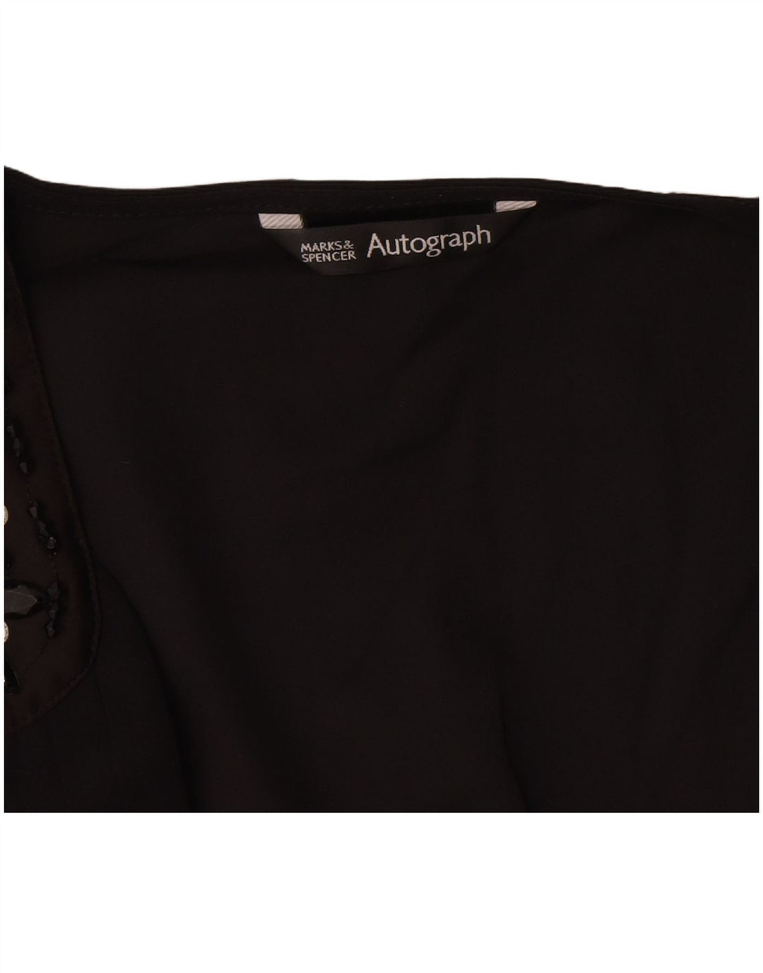 Marks & Spencer Haut chemisier sans manches autographe pour femme UK 12 Noir moyen