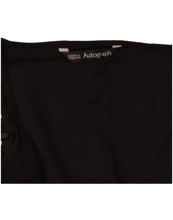 Marks & Spencer Haut chemisier sans manches autographe pour femme UK 12 Noir moyen