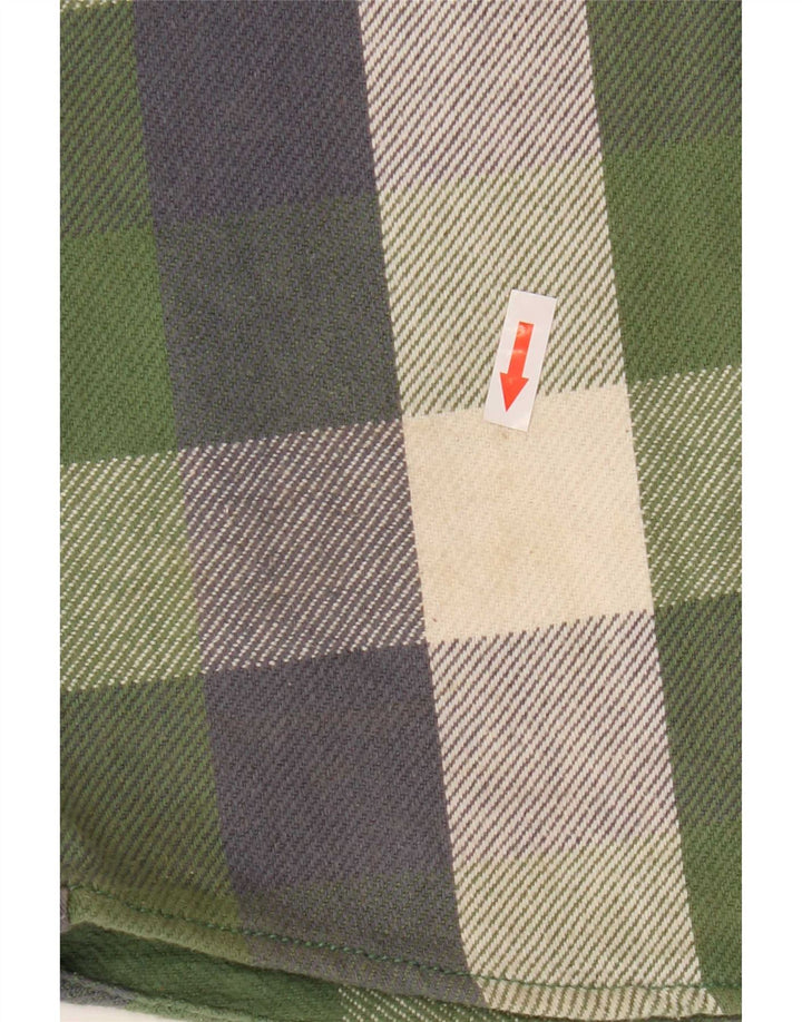 Fat Face Chemise Haute en Flanelle Homme Vert Moyen à Carreaux en Coton