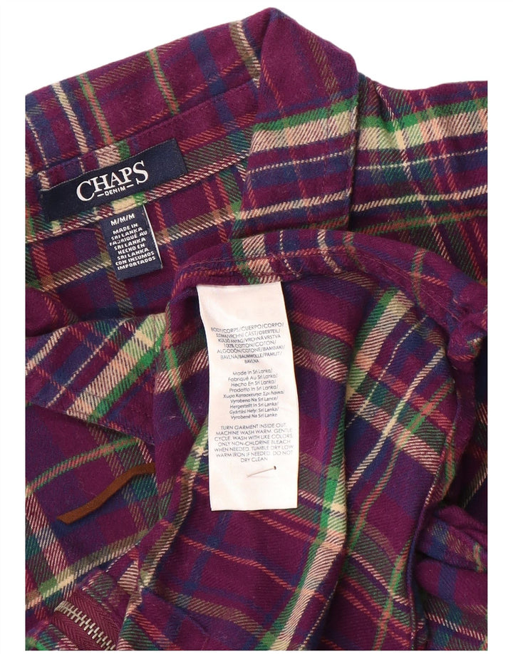 Chaps Chemise en flanelle pour femme UK 14 Coton à carreaux violet moyen