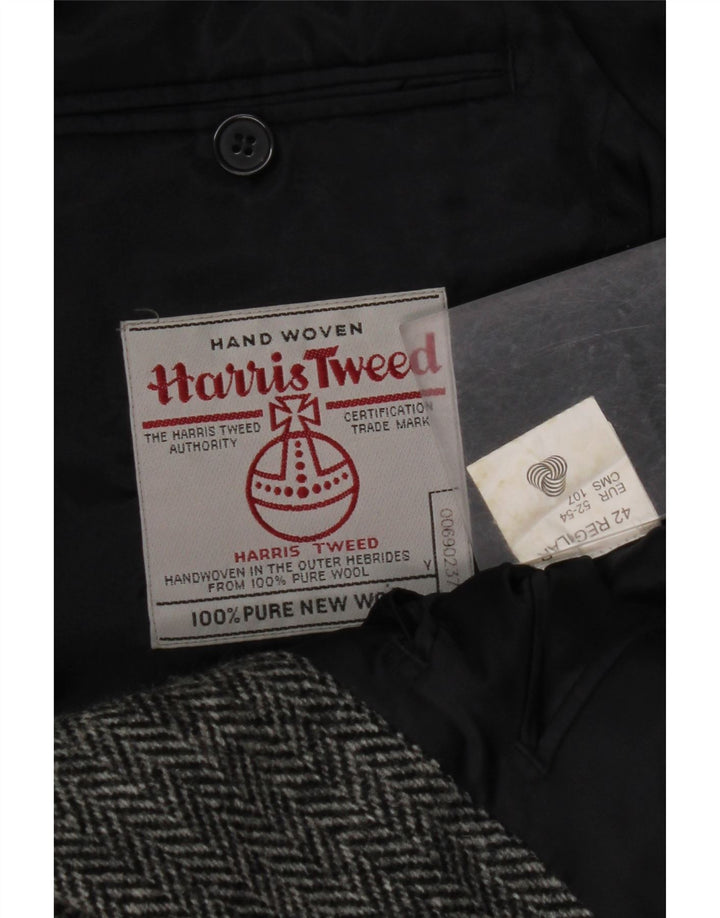 HARRIS TWEED Veste blazer régulière pour homme taille 42 grands chevrons gris