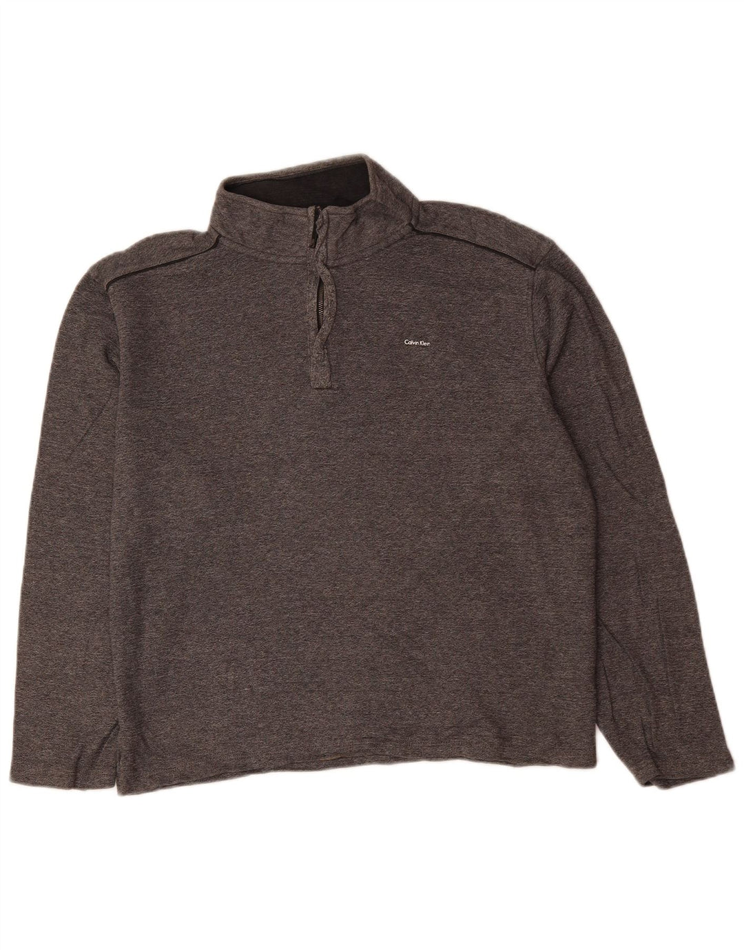 CALVIN KLEIN Sweat-shirt surdimensionné à col zippé pour femme UK 12 Gris moyen