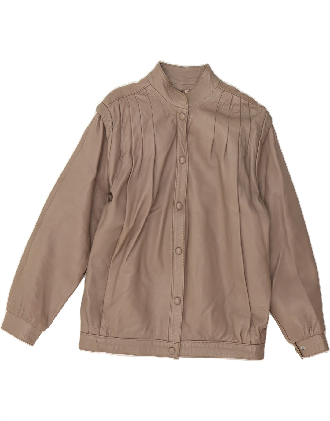 VINTAGE Womens Leather Jacket UK 14 Large Beige Leather Vintage Vintage and Second-Hand Vintage from Messina Hembry 