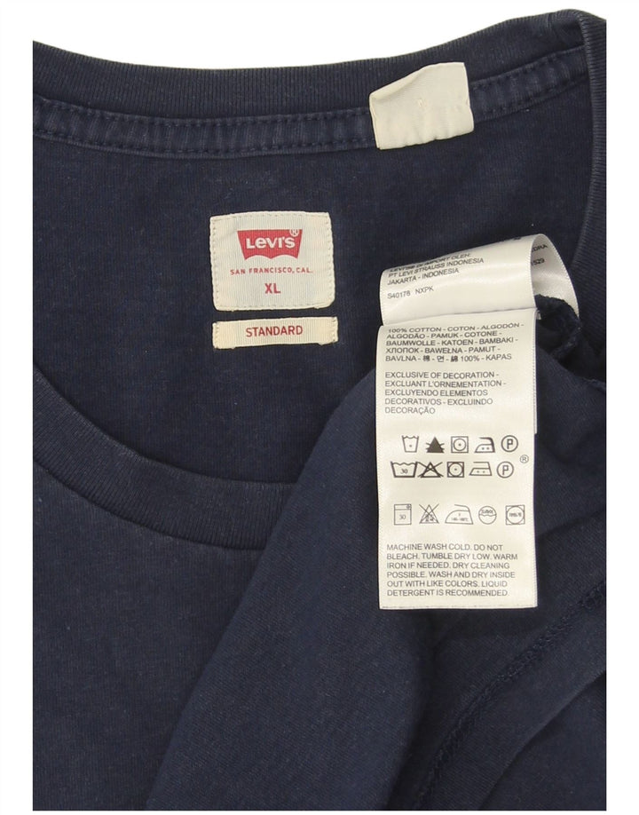 Levi's T-Shirt Top XL Homme Bleu Marine Coton