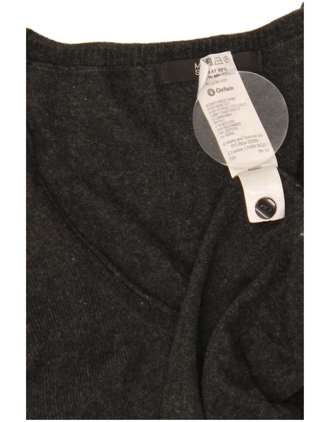 Marks & Spencer Pull cardigan long pour femme UK 14 Large Gris Viscose