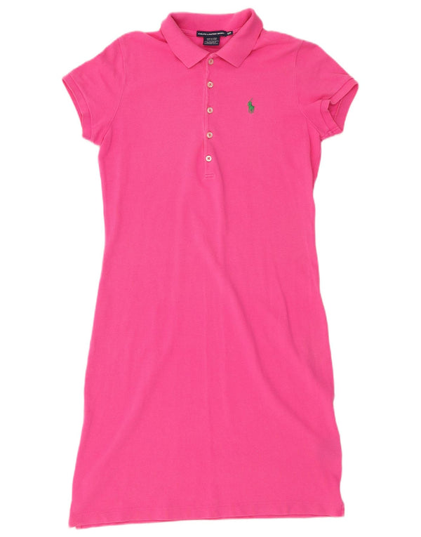 RALPH LAUREN Robe polo pour femme UK 10 Petit coton rose