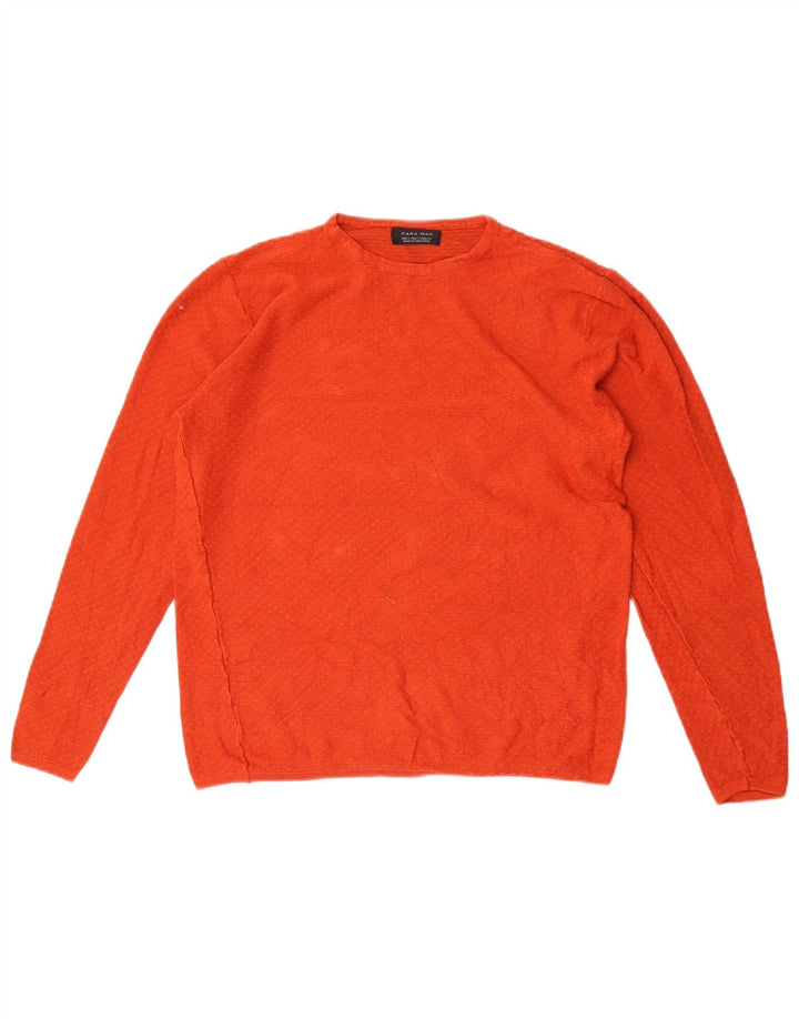 Zara Pull à col rond pour homme Petite viscose orange