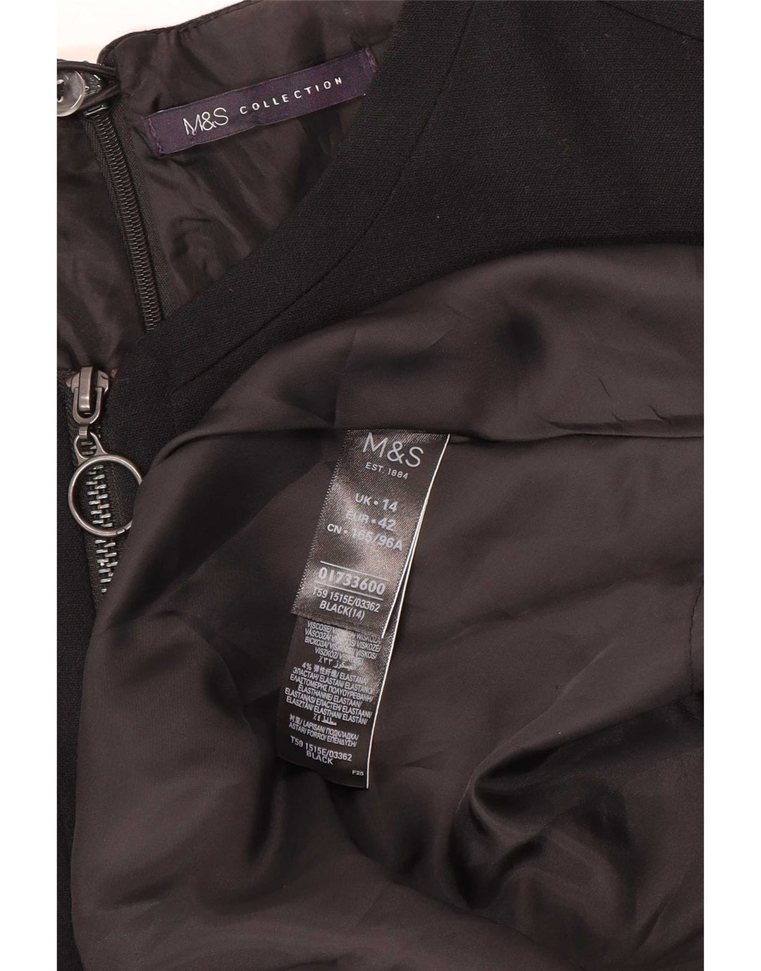 Marks & Spencer Robe fourreau pour femme UK 44 Medium Noir Polyester