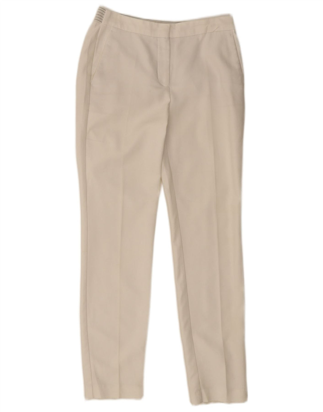 Pantalon Chino Slim Femme ZARA Petit W26 L28 Polyester Blanc