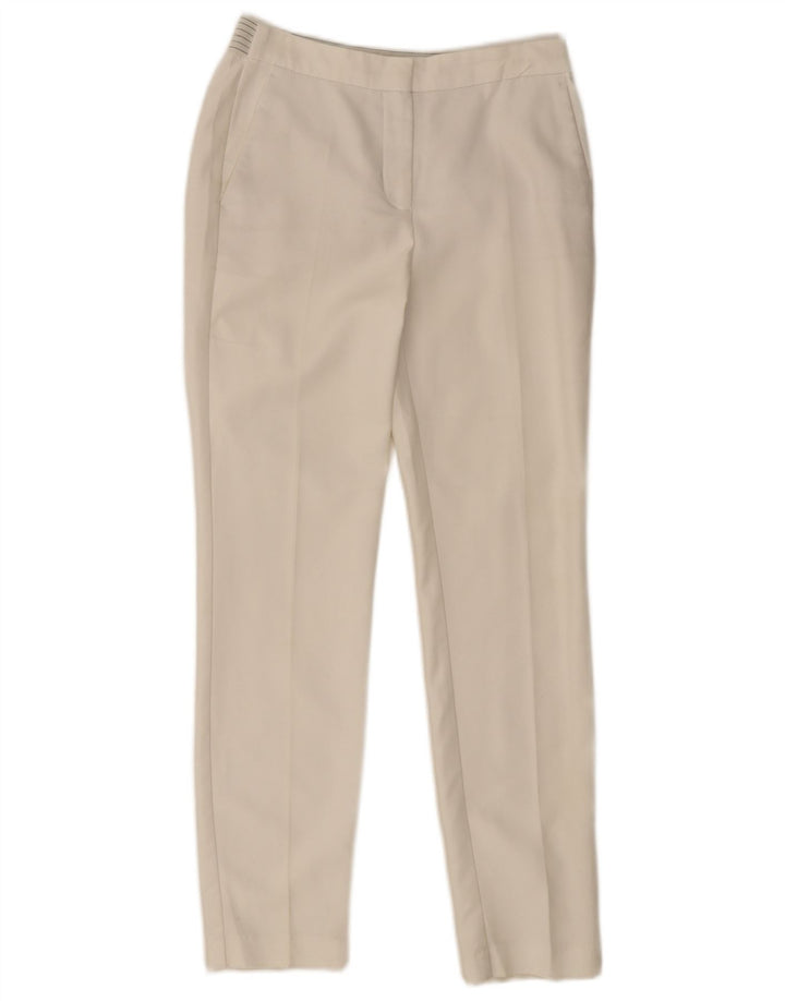 Pantalon Chino Slim Femme ZARA Petit W26 L28 Polyester Blanc