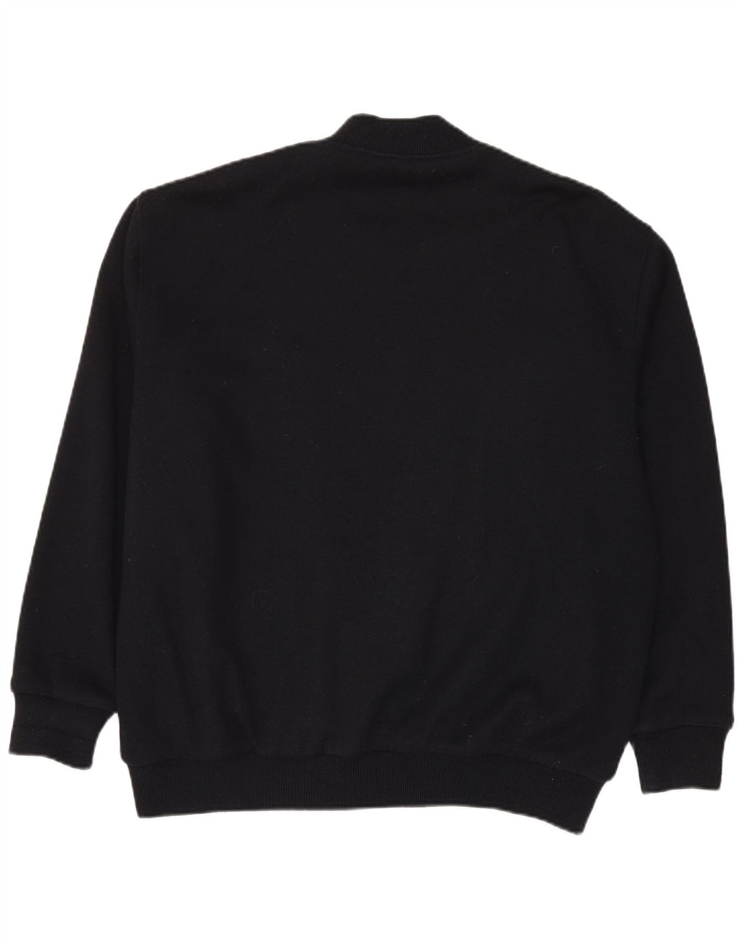 vintage Mens Knit Bomber Jacket IT 56 2XL Noir Colourblock Laine