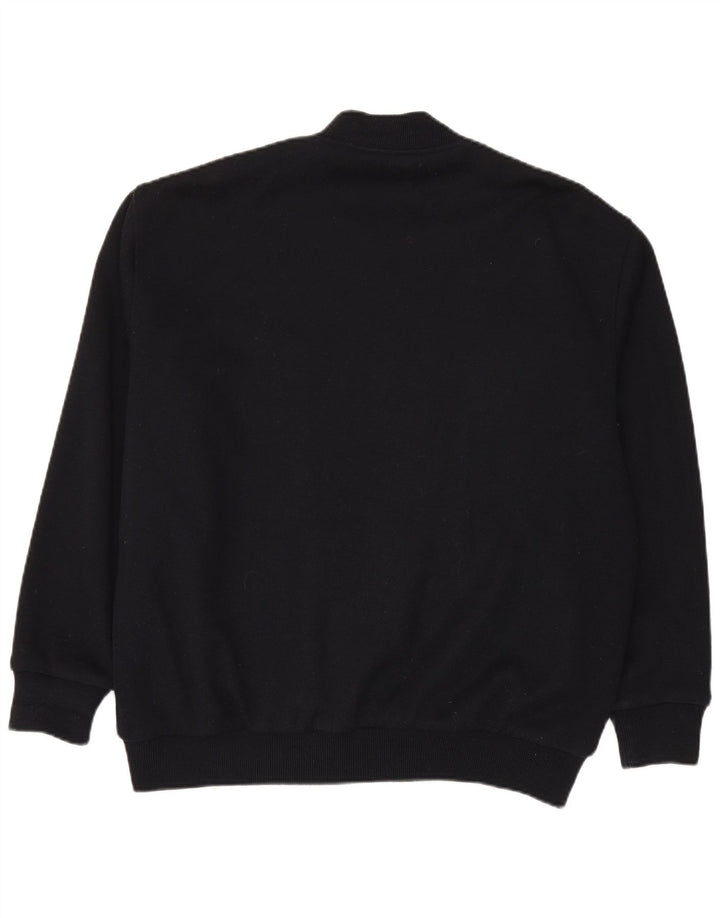 vintage Mens Knit Bomber Jacket IT 56 2XL Noir Colourblock Laine