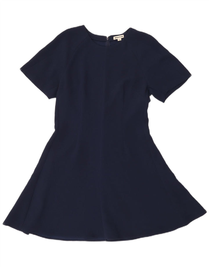 Whistle Robe trapèze à manches courtes pour femme UK 44 Bleu marine moyen Polyester