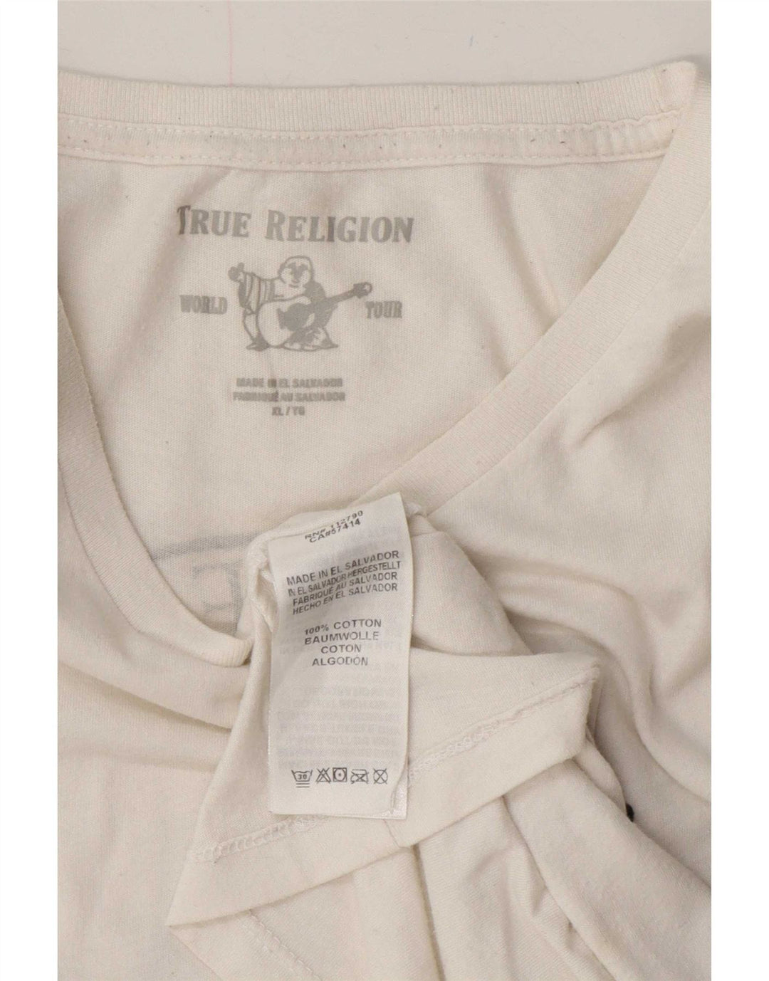 True Religion T-shirt graphique pour homme XL en coton blanc