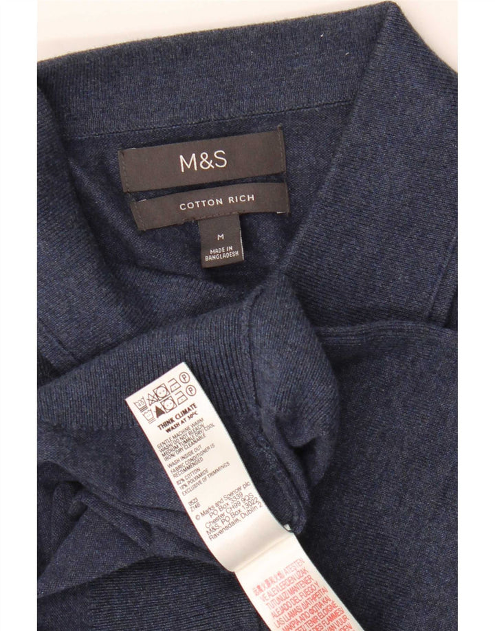 Marks & Spencer Pull col polo homme bleu marine moyen coton