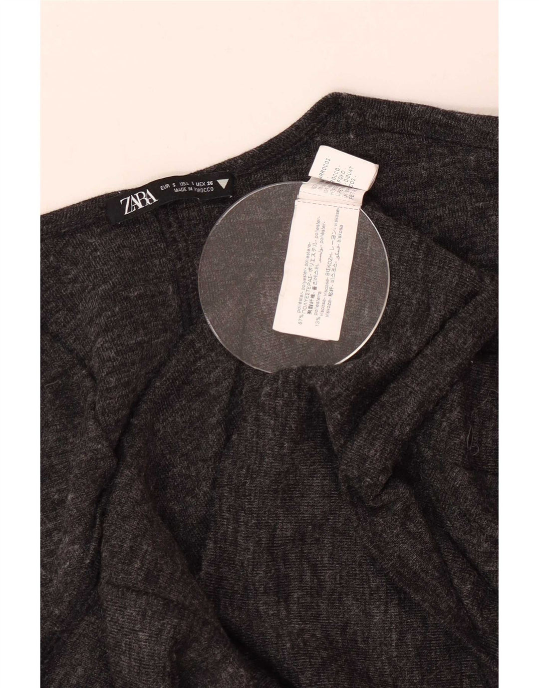 Zara Chemisier surdimensionné pour femme UK 10 Petit polyester moucheté gris