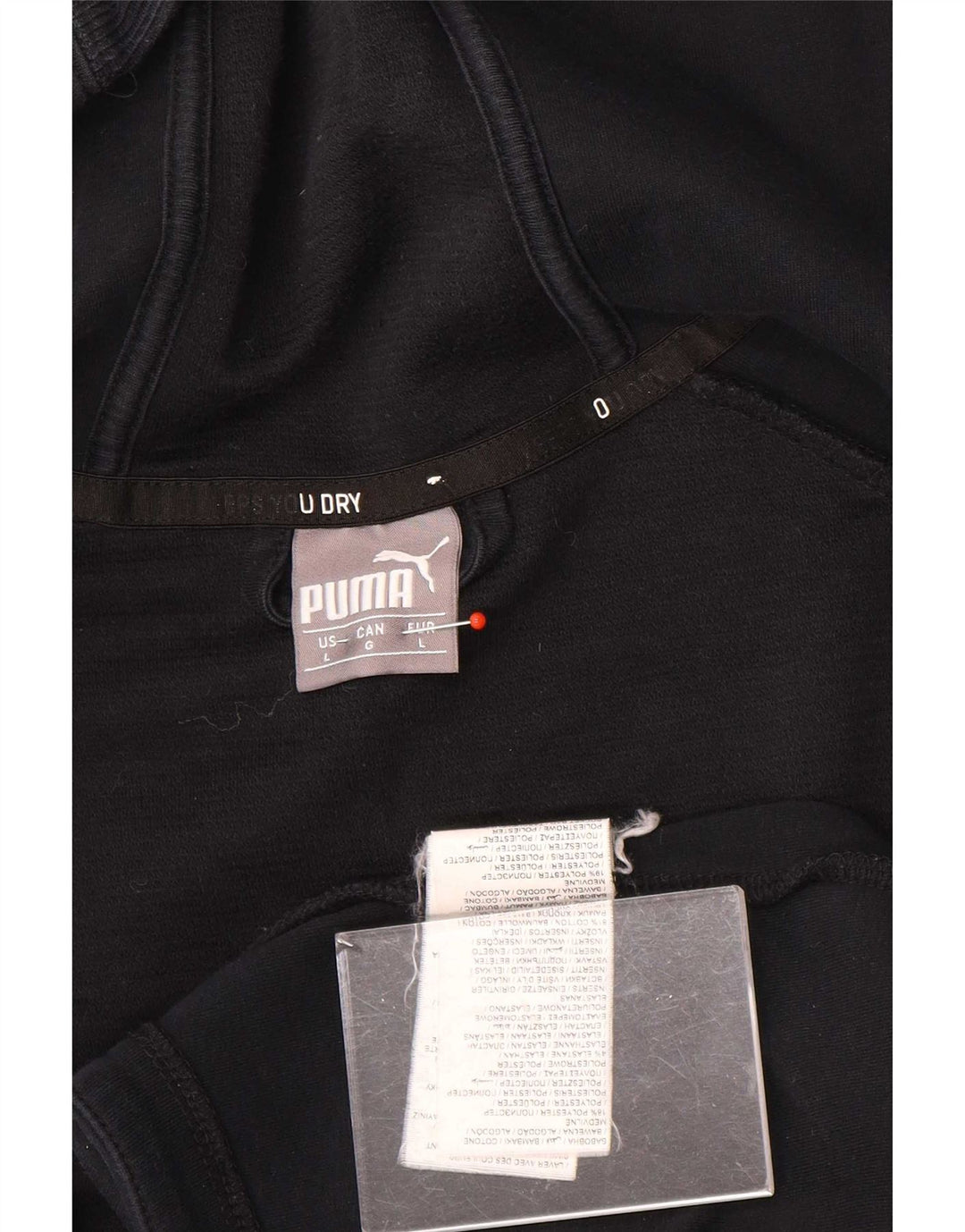 Puma Pull à capuche zippé pour homme Large Noir Polyester