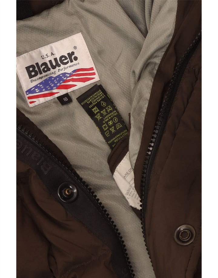 Blauer Veste matelassée à capuche garçon 9-10 ans Marron Polyester