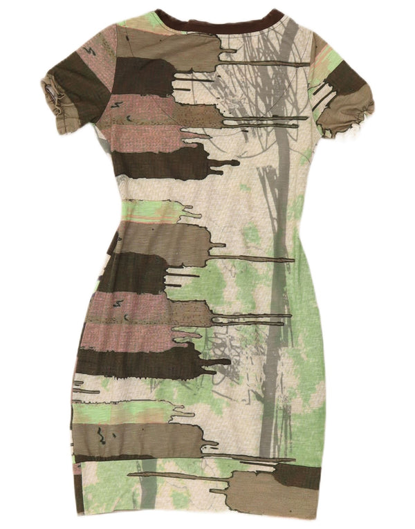 Desigual Robe à bulles à motif abstrait pour femme UK 8 Small Green Festival