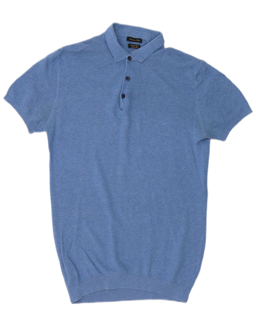 MASSIMO DUTTI Pull à manches courtes et col polo pour homme Bleu moyen