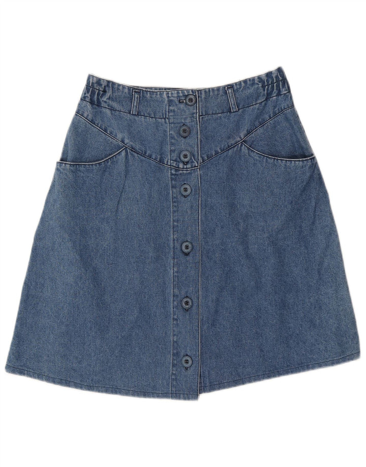 jupe en denim femme vintage IT 44 Moyen W28 Coton Bleu