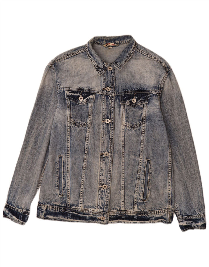 Place du Jour Veste en jean graphique pour femme EU 36 Petit coton bleu