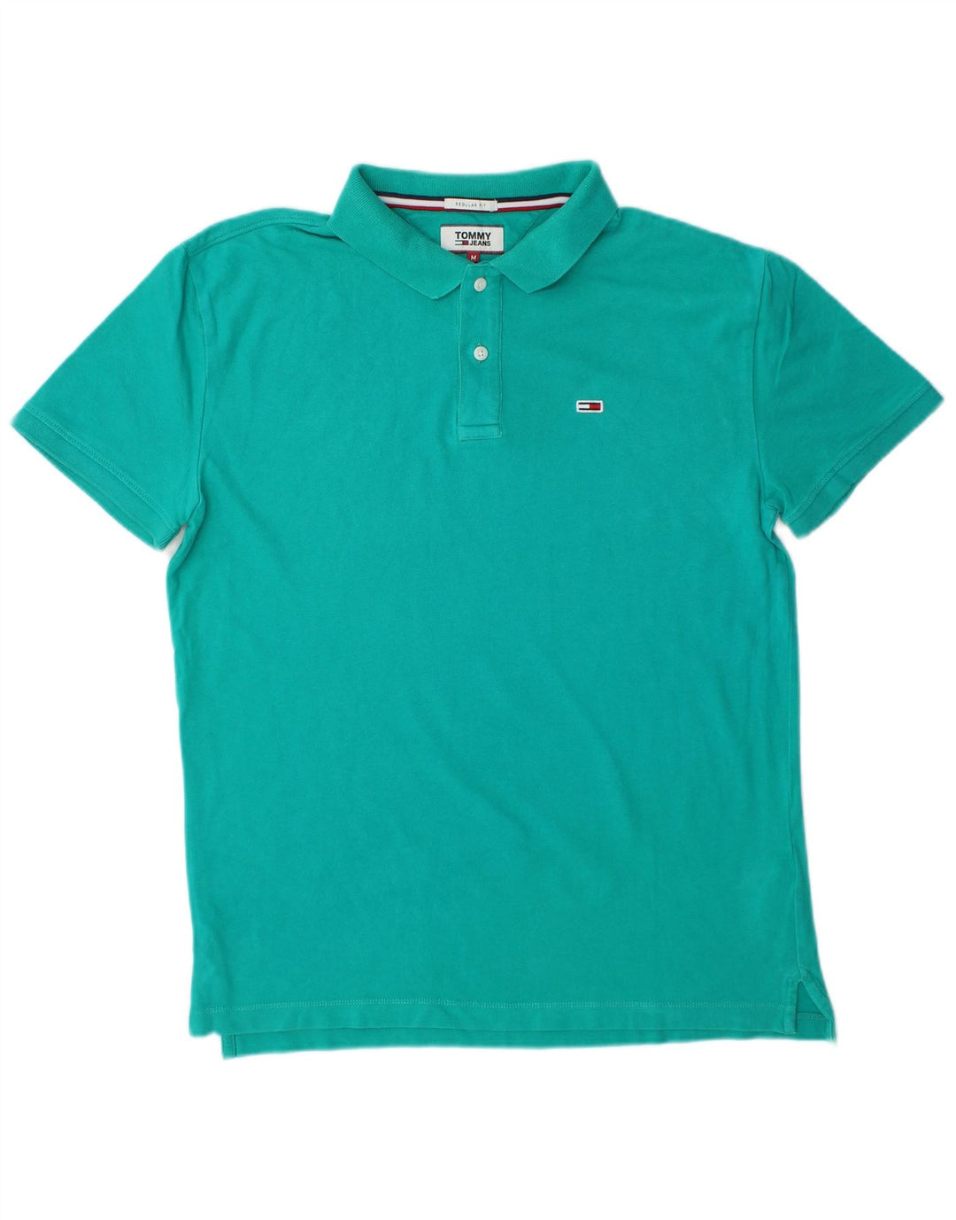 TOMMY HILFIGER Polo Regular Fit Homme Coton Turquoise Moyen