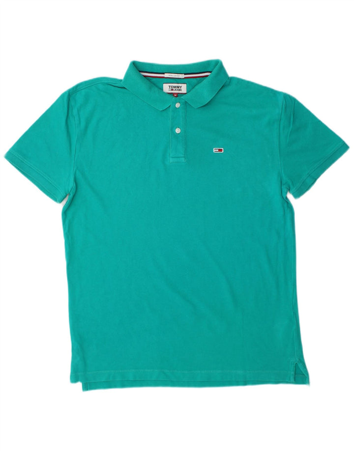 TOMMY HILFIGER Polo Regular Fit Homme Coton Turquoise Moyen