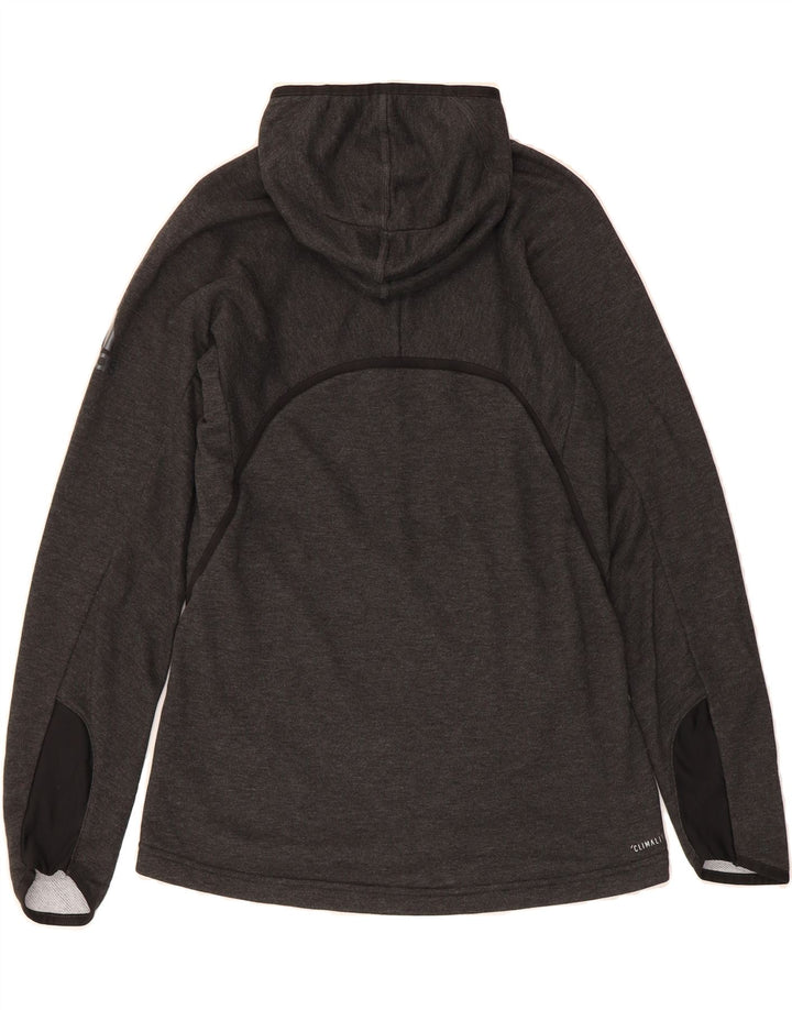 ADIDAS Mens Climalite Graphic Zip Hoodie Sweater Small Grey Polyester Vintage Adidas and Second-Hand Adidas from Messina Hembry 