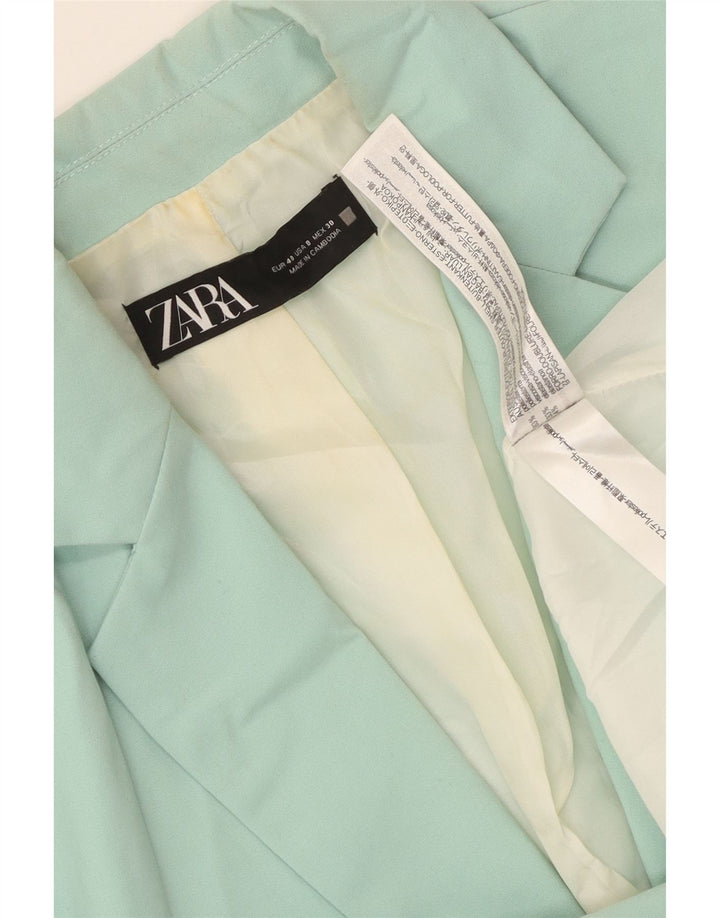 Zara Veste Blazer 1 Bouton Femme EU 40 Vert Moyen Polyester