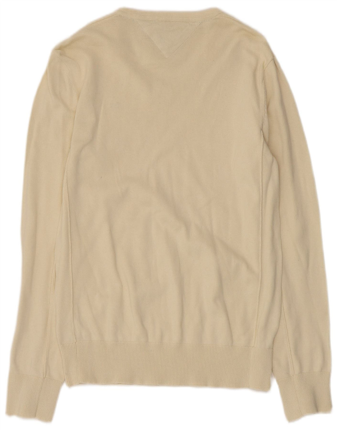 Tommy Hilfiger Pull Col V Homme Beige Moyen Coton