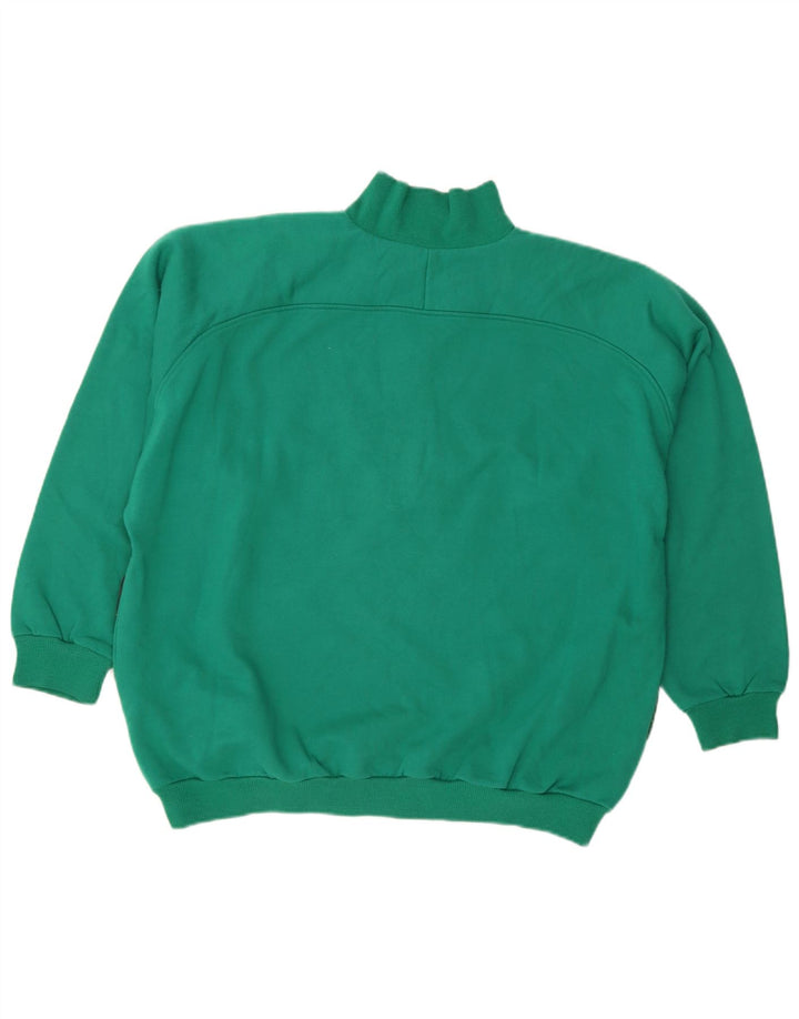 Bailo Sweat-shirt col zippé pour homme XL en coton à carreaux vert